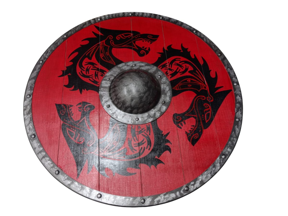 Viking Shield - Red - Dragon ( SD115 ) - Vintage World Australia - 2