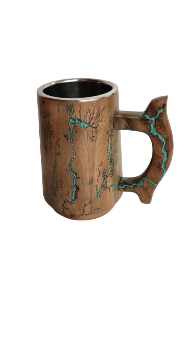 Medieval Beer Mug - Fractal Burning Wood - Vintage World Australia - 2