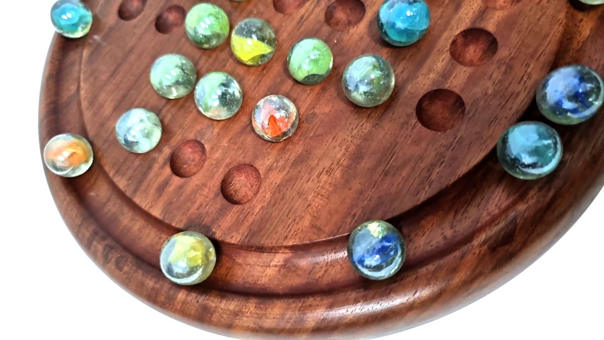 Wooden Solitaire Game - Marble balls - (WSG127) - Vintage World Australia - 6
