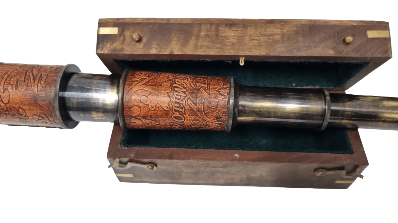 Embossed Leather 4 Draw - Spyglass - (TN107A) - Vintage World Australia - 9