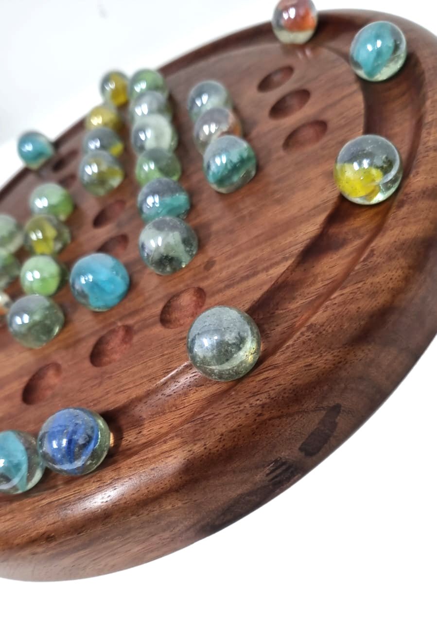 Wooden Solitaire Game - Marble balls - (WSG127) - Vintage World Australia - 7