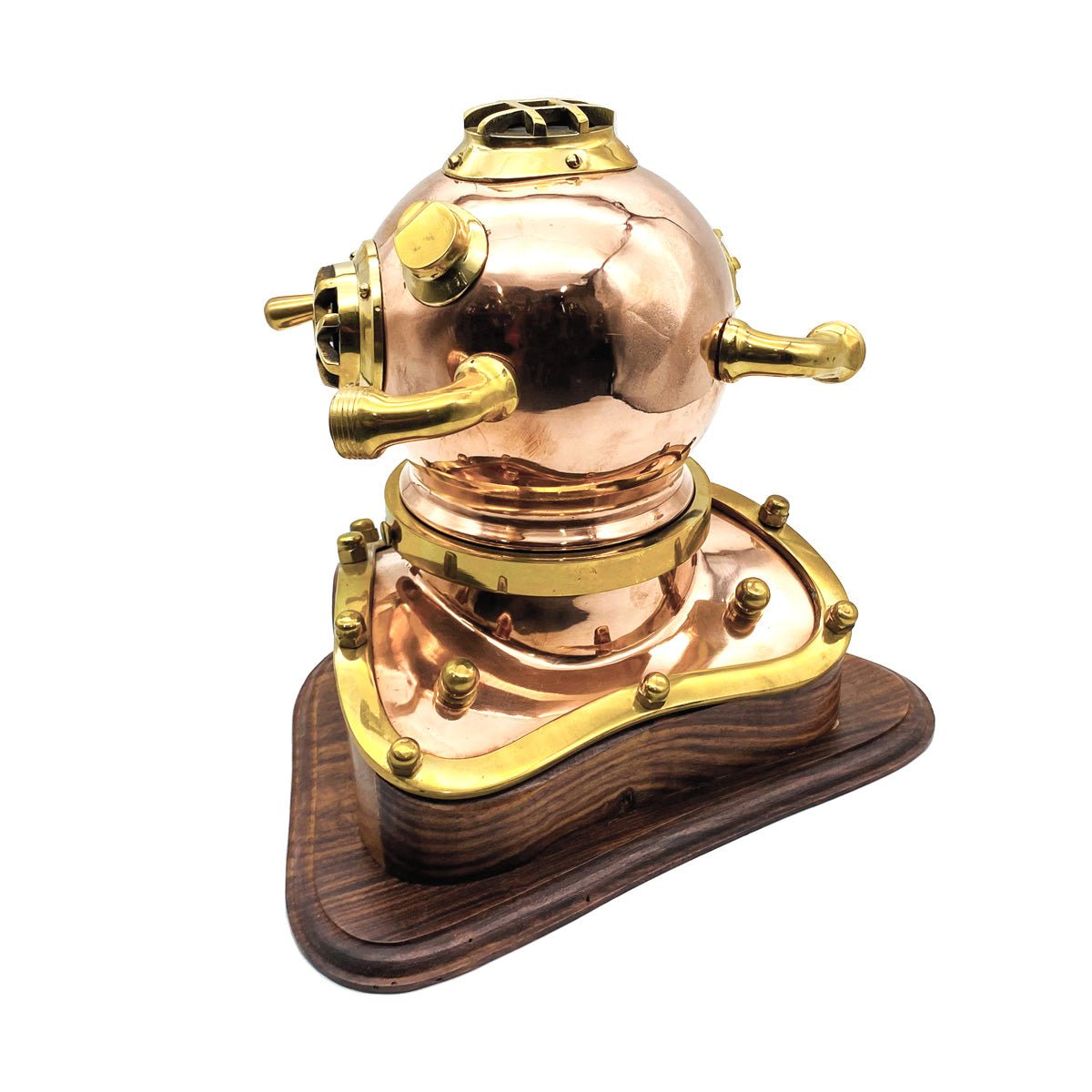 US Navy Mark V Diving Helmet – Copper Miniature 250mm- (DH100A) - Vintage World Australia - 4