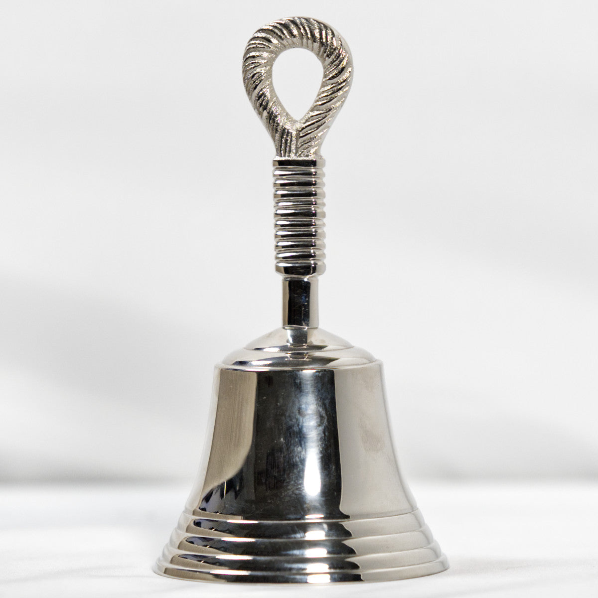 Nickel Finish Premium Quality Brass Hand Bell - 80mm
