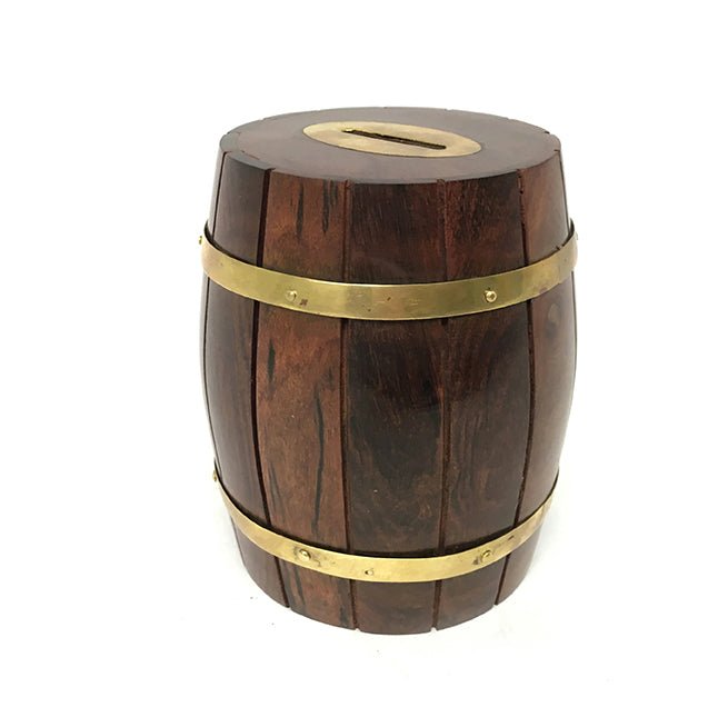 Wine Barrel Money Box 180mm- (WMB103A) - Vintage World Australia - 5