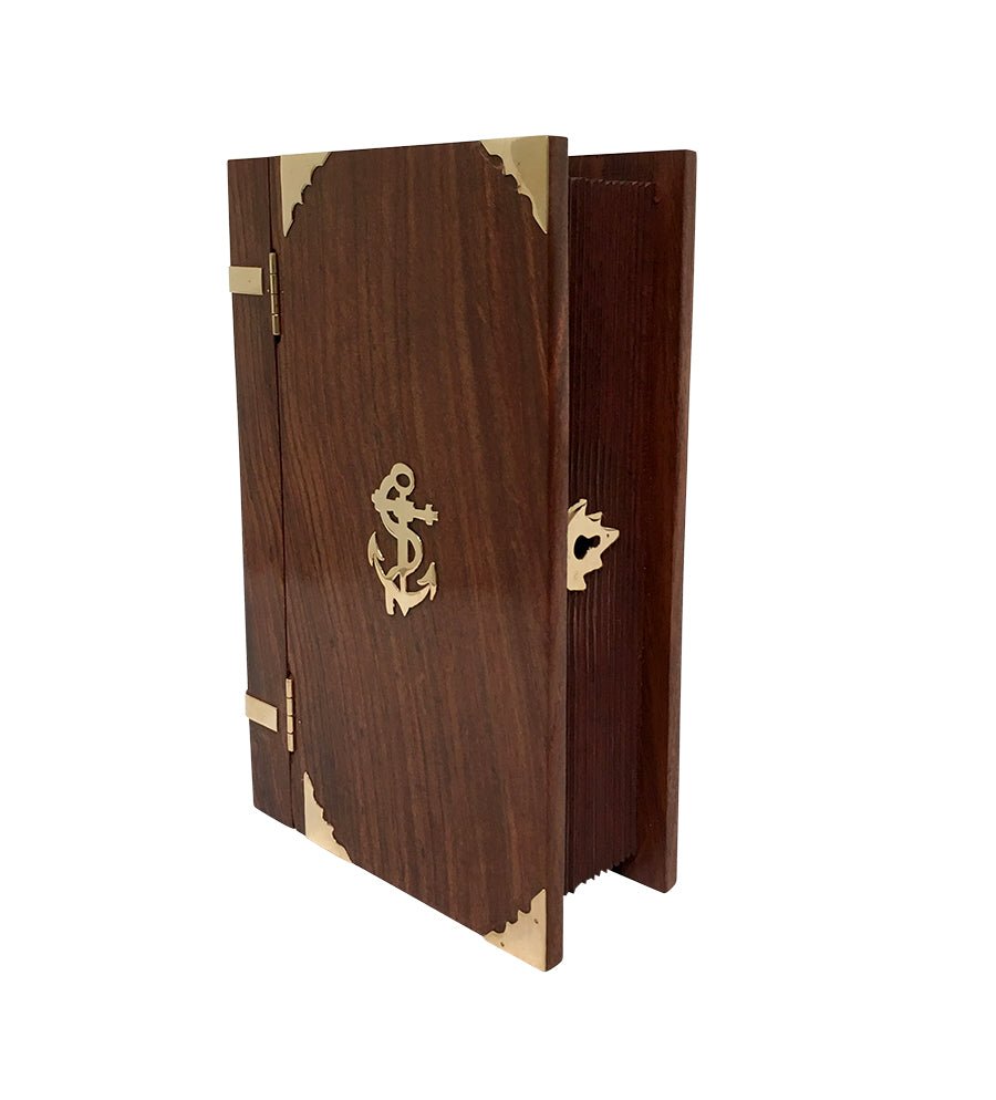 Nautical Book Box 210mm w/ Lock & Key - (WBJ121) - Vintage World Australia - 7