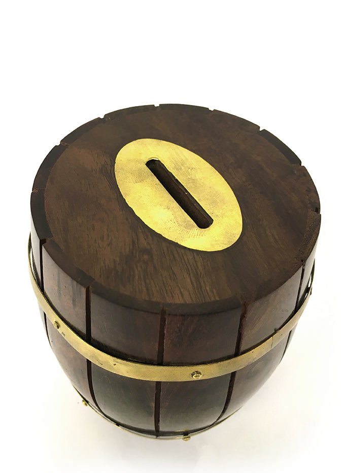 Wine Barrel Money Box 180mm- (WMB103A) - Vintage World Australia - 4