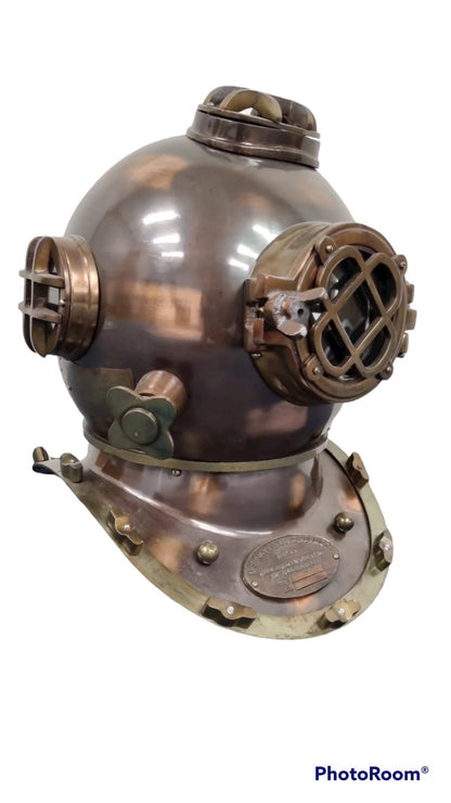 US Navy Mark V Diving Helmet – Dark Antique Finish - ( DH103F ) - Vintage World Australia - 4