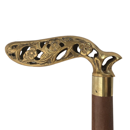 Flowers Handle Walking Stick- (WS104) - Vintage World Australia - 1