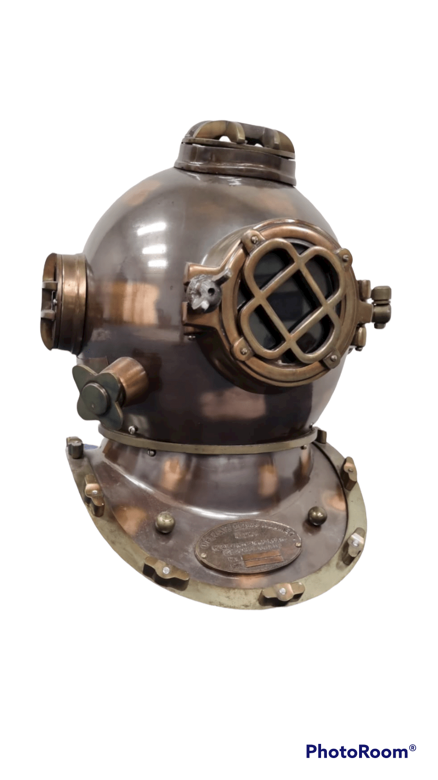 US Navy Mark V Diving Helmet – Dark Antique Finish - ( DH103F ) - Vintage World Australia - 2