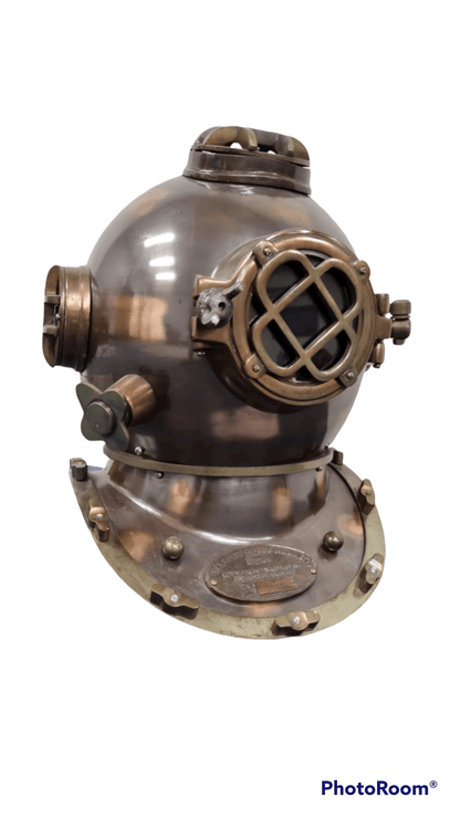 US Navy Mark V Diving Helmet – Dark Antique Finish - ( DH103F ) - Vintage World Australia - 2