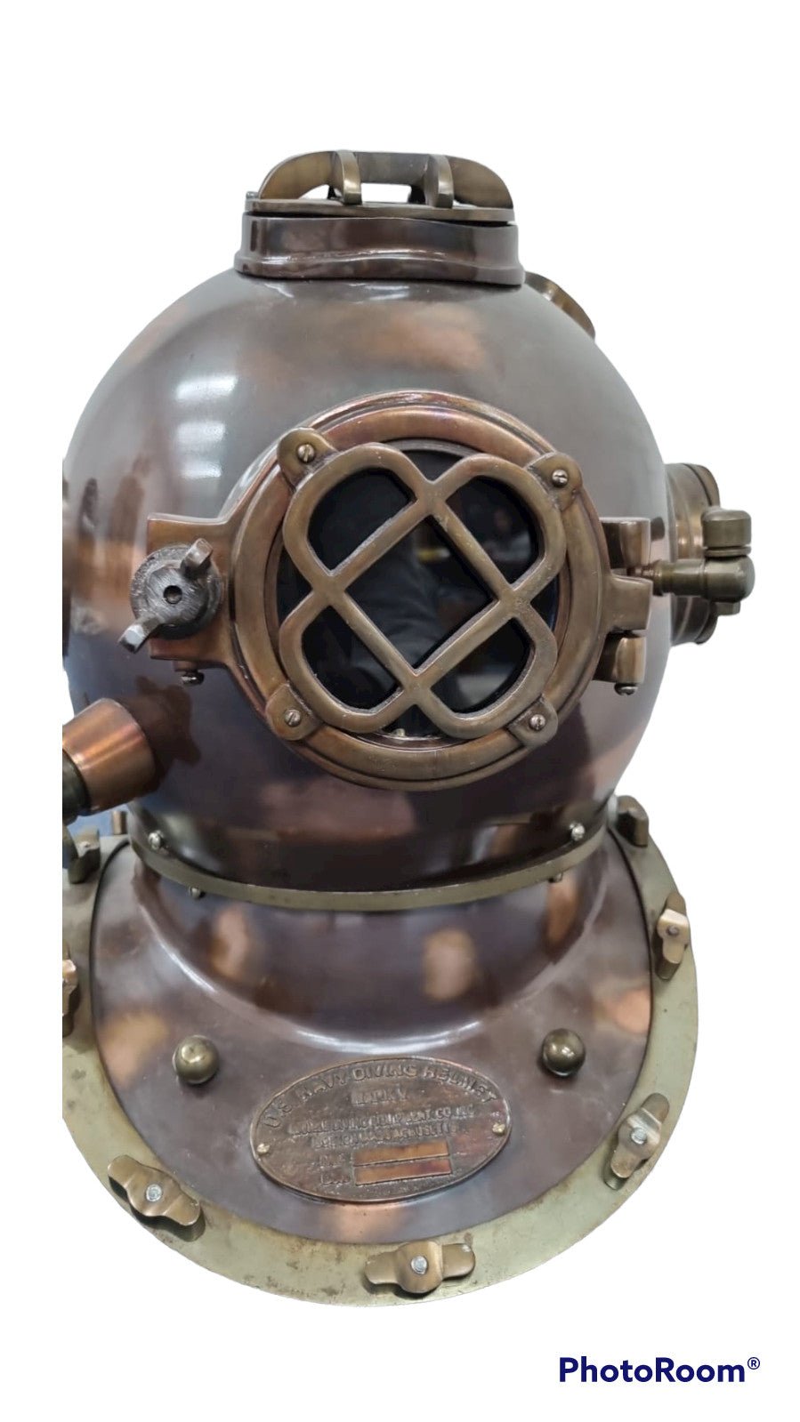 US Navy Mark V Diving Helmet – Dark Antique Finish - ( DH103F ) - Vintage World Australia - 7