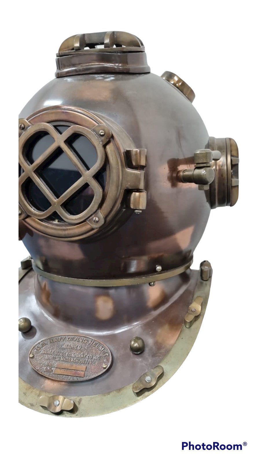 US Navy Mark V Diving Helmet – Dark Antique Finish - ( DH103F ) - Vintage World Australia - 8