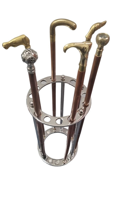 Walking Stick Stand - Aluminium ( Holds 'brolly' or Umbrella & 12 Walking sticks ) - Vintage World Australia - 3