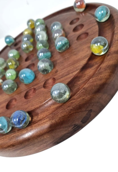 Wooden Solitaire Game - Marble balls - (WSG127) - Vintage World Australia - 7