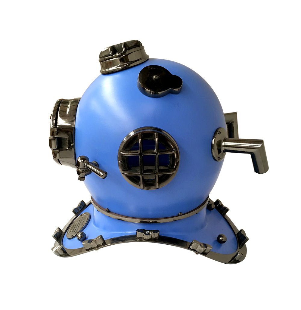 US Navy Mark V Diving Helmet – Blue - ( DH103D ) - Vintage World Australia - 2