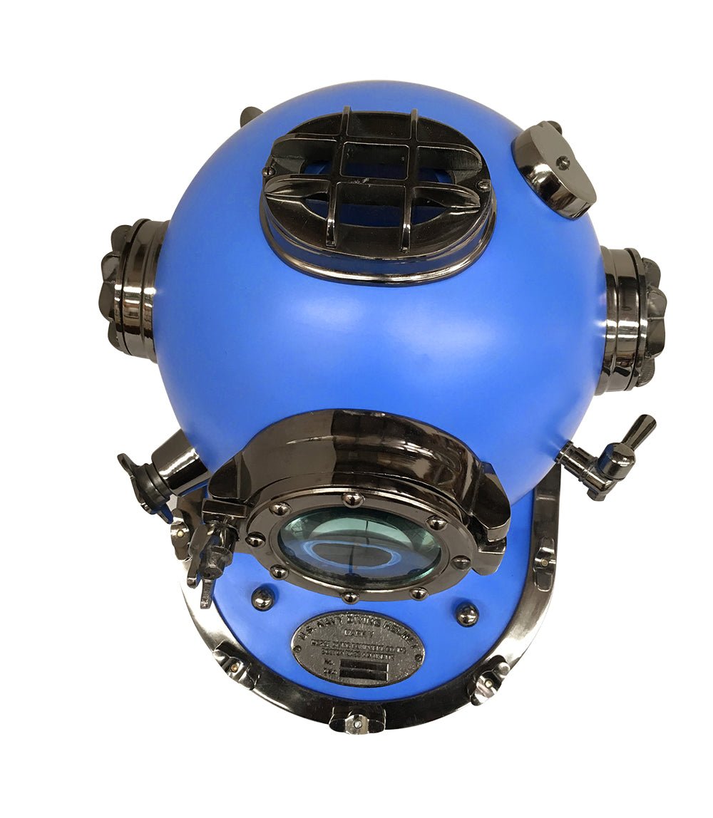 US Navy Mark V Diving Helmet – Blue - ( DH103D ) - Vintage World Australia - 3