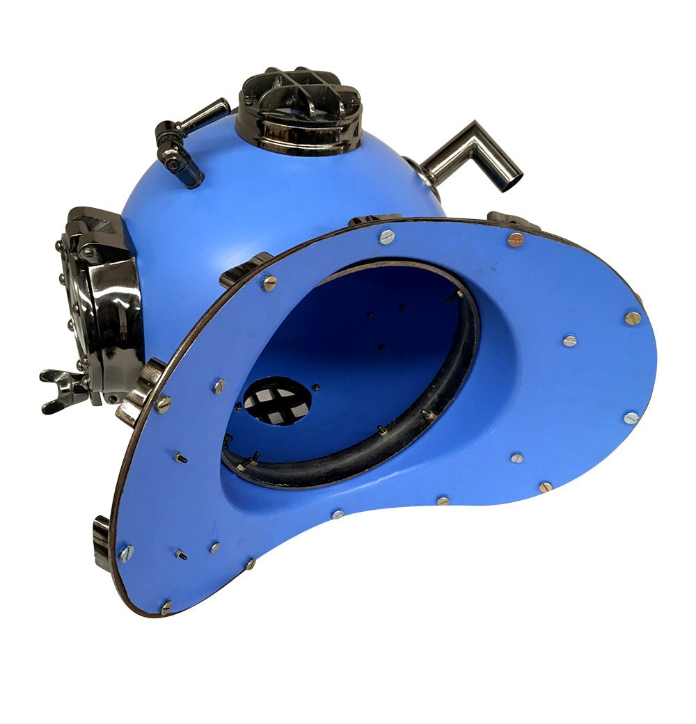 US Navy Mark V Diving Helmet – Blue - ( DH103D ) - Vintage World Australia - 6