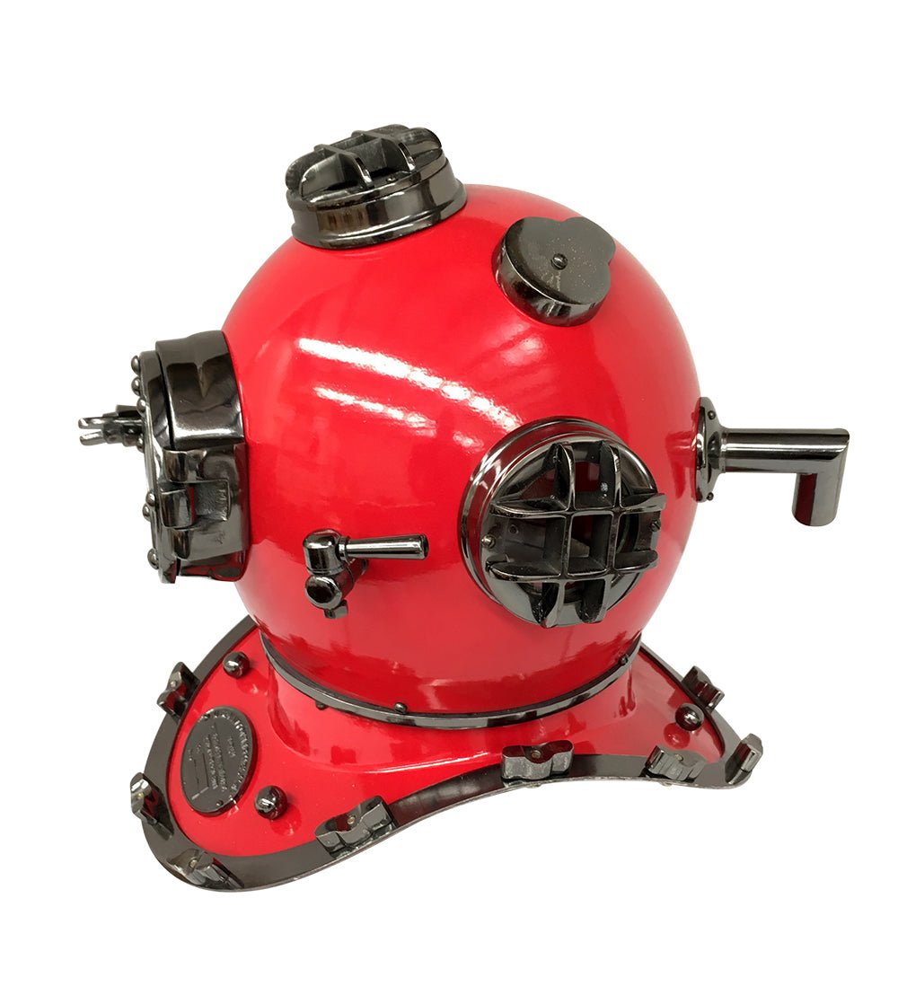 US Navy Mark V Diving Helmet – Red - ( DH103C ) - Vintage World Australia - 3