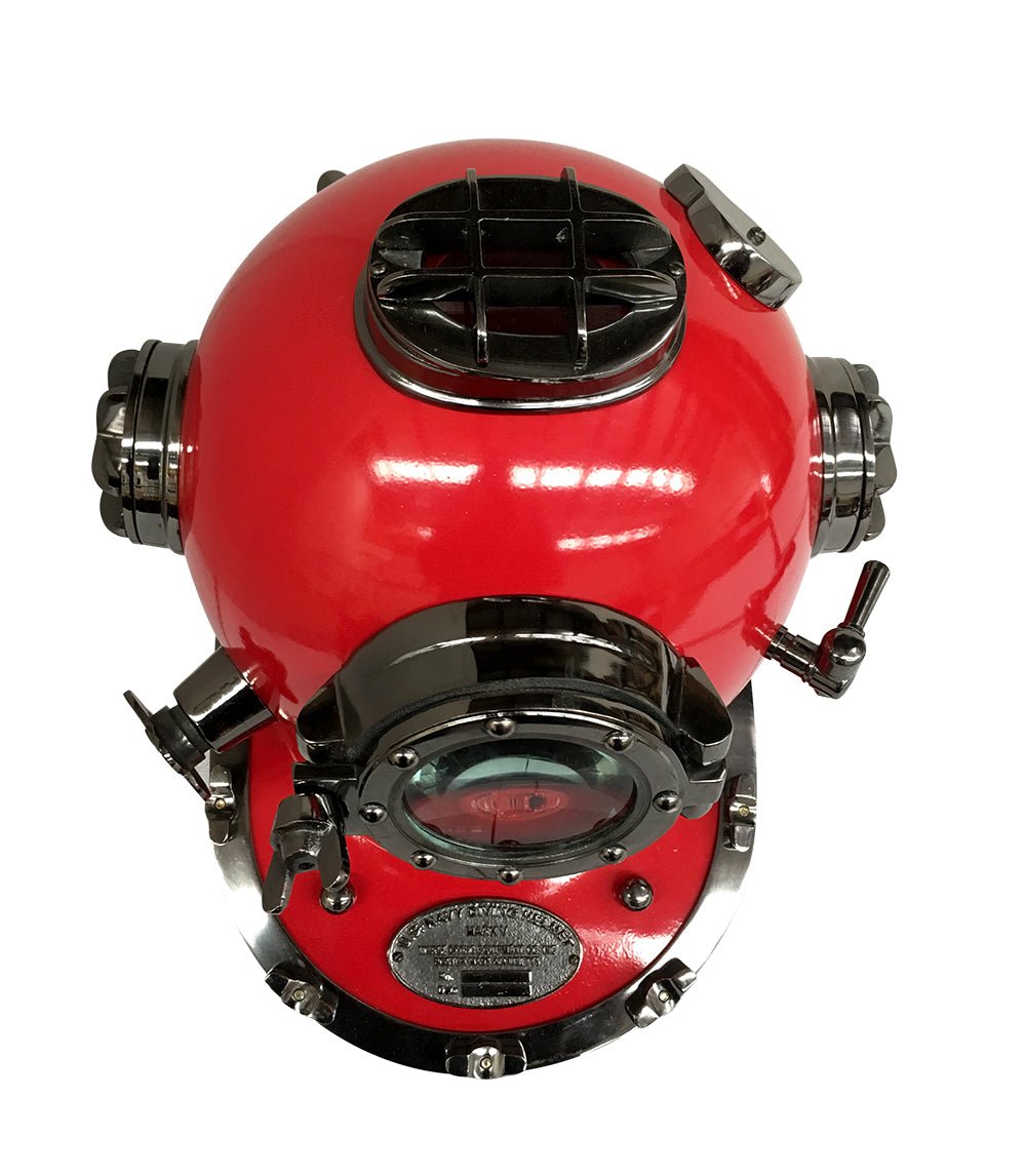 US Navy Mark V Diving Helmet – Red - ( DH103C ) - Vintage World Australia - 4