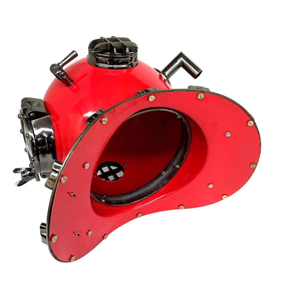 US Navy Mark V Diving Helmet – Red - ( DH103C ) - Vintage World Australia - 2