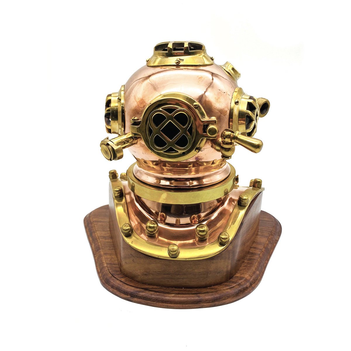 US Navy Mark V Diving Helmet – Copper Miniature 250mm- (DH100A) - Vintage World Australia - 2