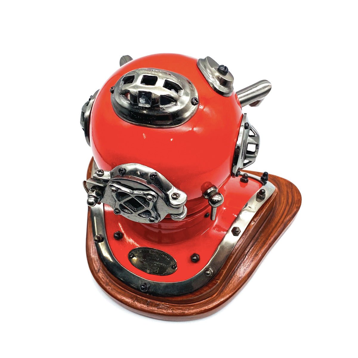 US Navy Mark V Diving Helmet Miniature 230mm - Red- (DH100E) - Vintage World Australia - 3