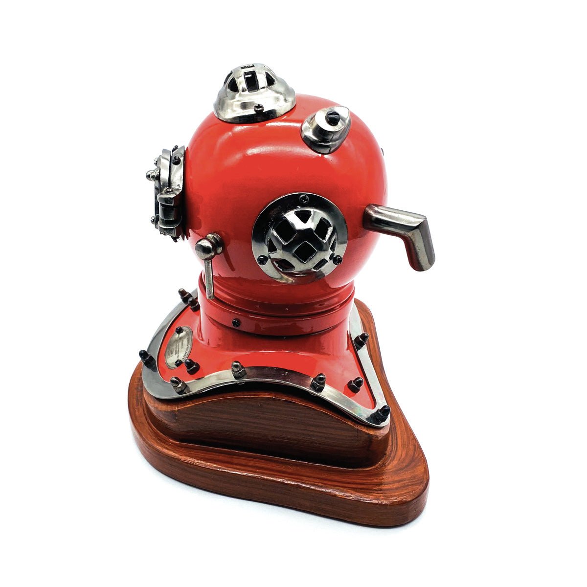US Navy Mark V Diving Helmet Miniature 230mm - Red- (DH100E) - Vintage World Australia - 2
