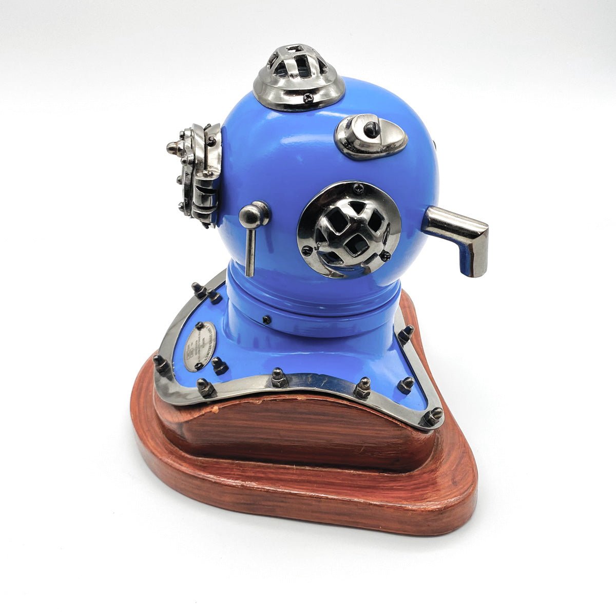 US Navy Mark V Diving Helmet Miniature 230mm - Blue- (DH100D) - Vintage World Australia - 3