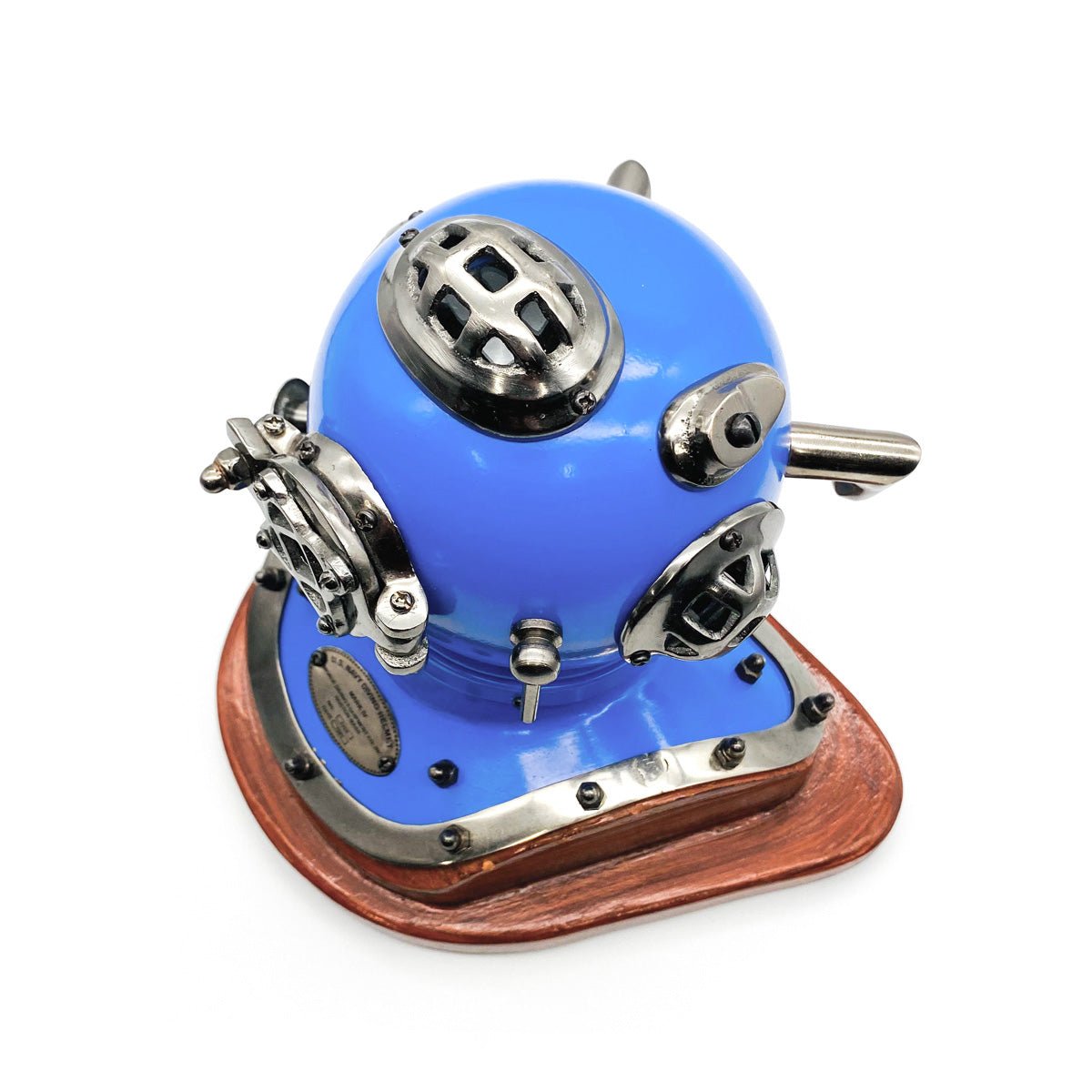 US Navy Mark V Diving Helmet Miniature 230mm - Blue- (DH100D) - Vintage World Australia - 6