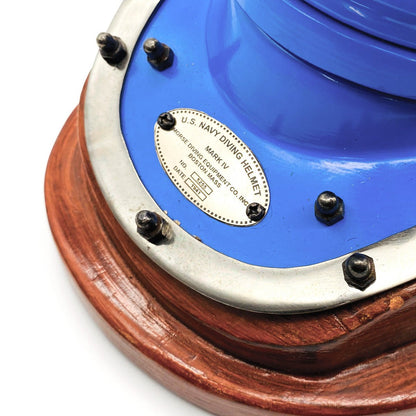 US Navy Mark V Diving Helmet Miniature 230mm - Blue- (DH100D) - Vintage World Australia - 2