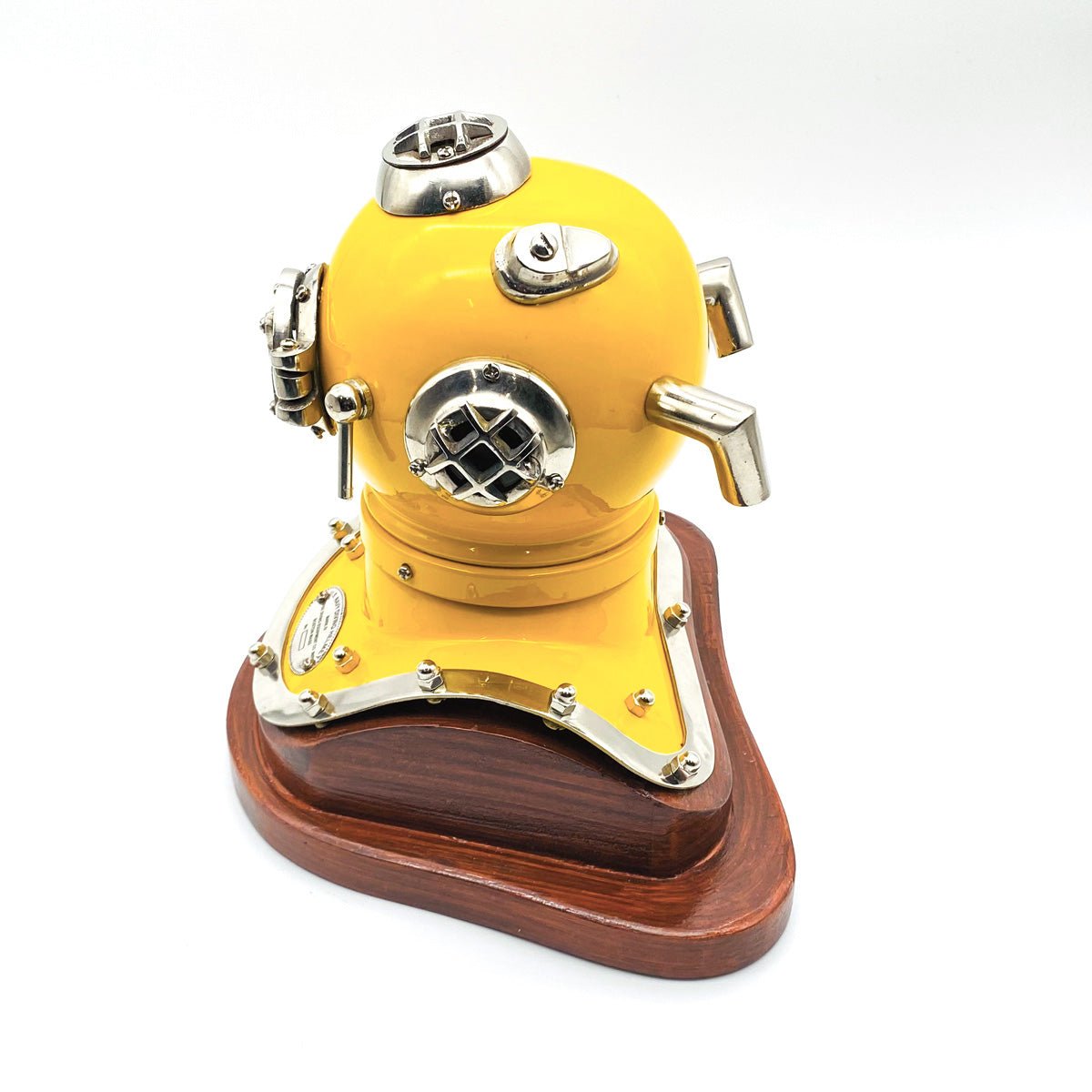 US Navy Mark V Diving Helmet Miniature 230mm - Yellow- (DH100C) - Vintage World Australia - 4