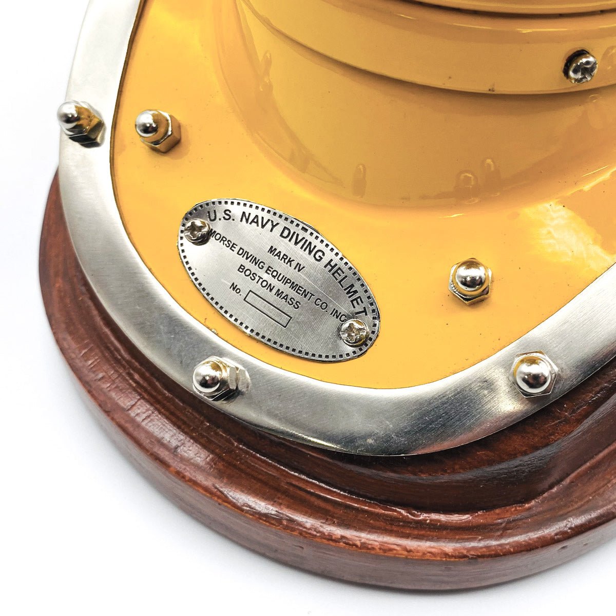 US Navy Mark V Diving Helmet Miniature 230mm - Yellow- (DH100C) - Vintage World Australia - 6