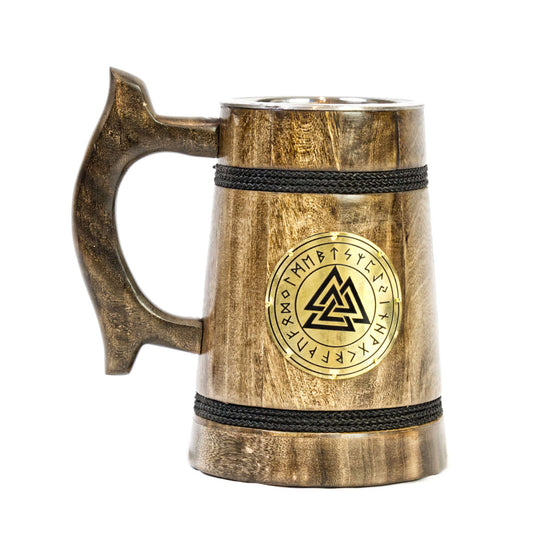 Medieval Beer Mug - Valknut, The Viking symbol of Odin