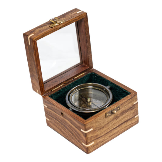 Stanley London 80mm Gimballed Box Compass With Glass Top - (CN108A)