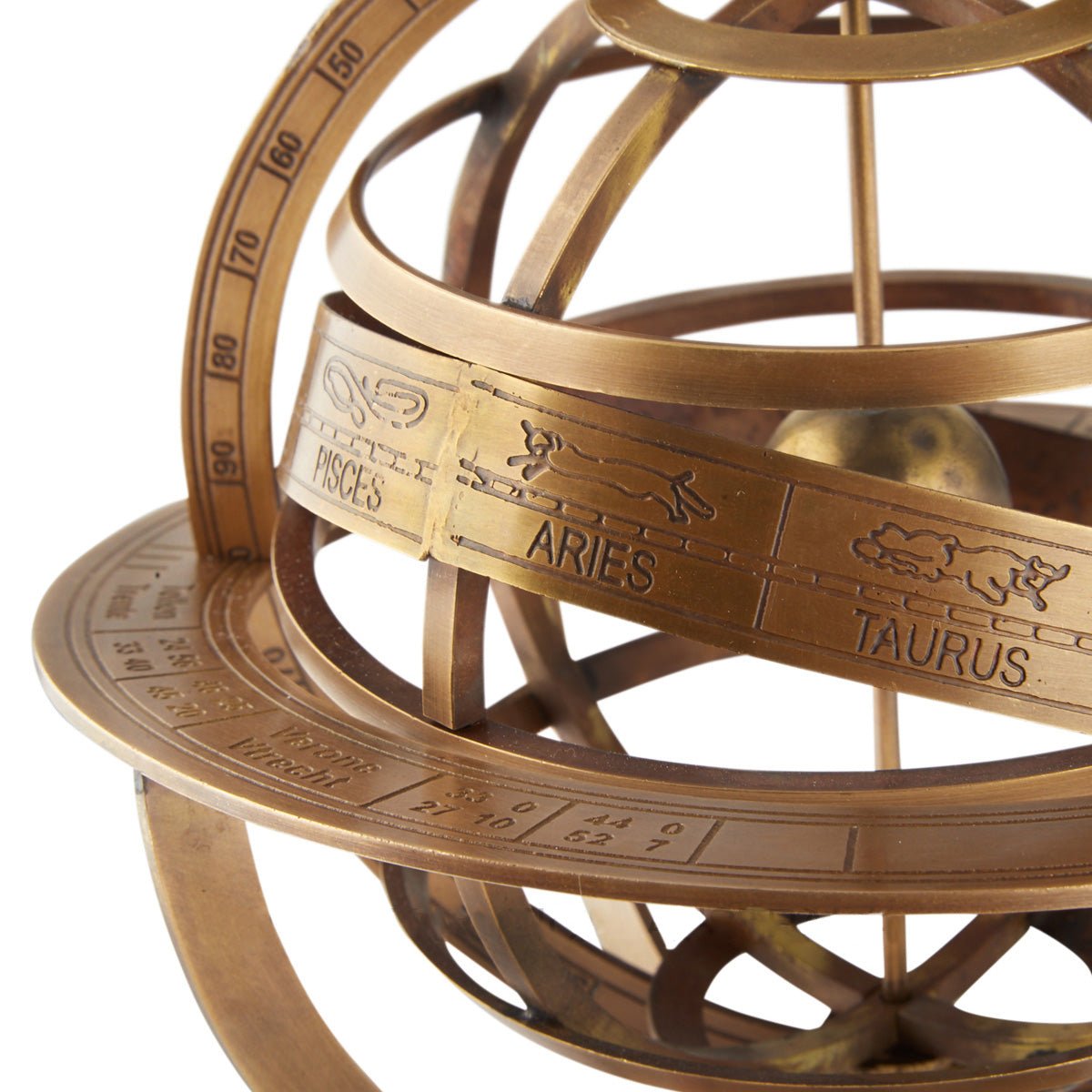 Brass Armillary Sphere 280mm - Medium - (WG102) - Vintage World Australia - 3