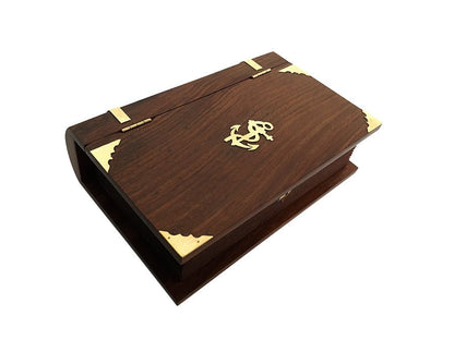 Nautical Book Box 210mm w/ Lock & Key - (WBJ121) - Vintage World Australia - 3