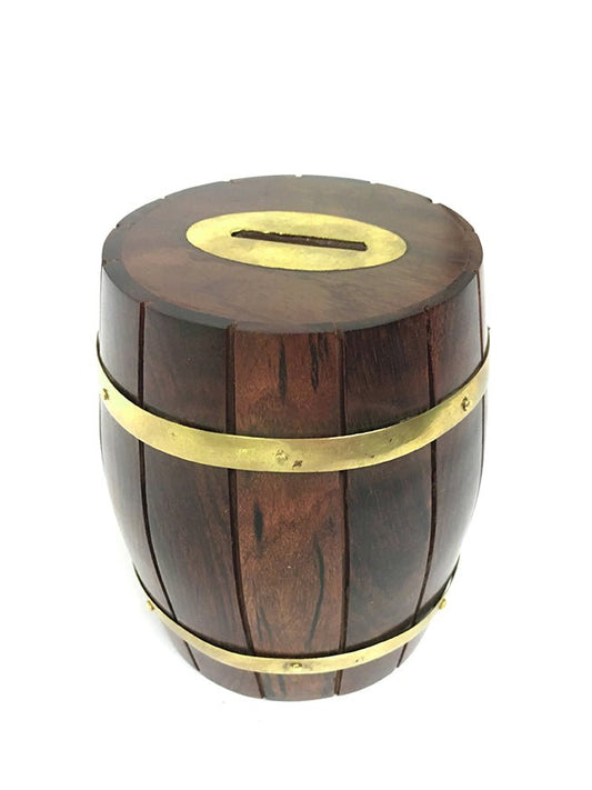 Wine Barrel Money Box 180mm- (WMB103A) - Vintage World Australia - 1