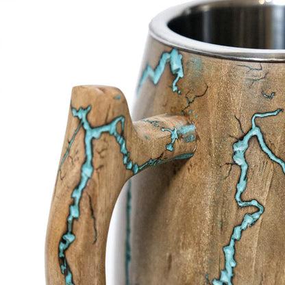 Medieval Beer Mug - Fractal Burning Wood